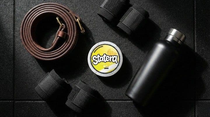 STATERA energy pouches displayed as a gym bag essential